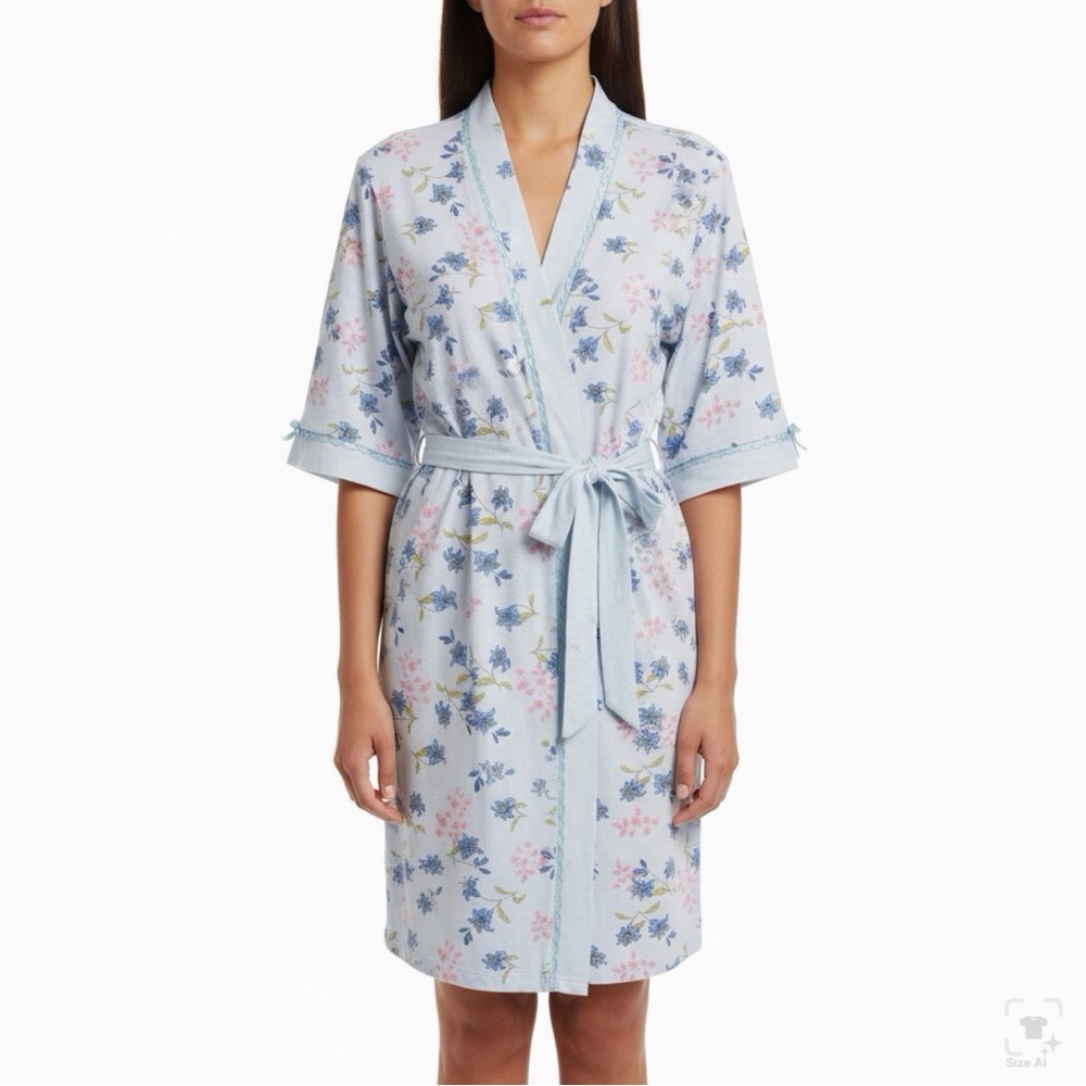 Blair Pastel Blue Floral Women's Robe